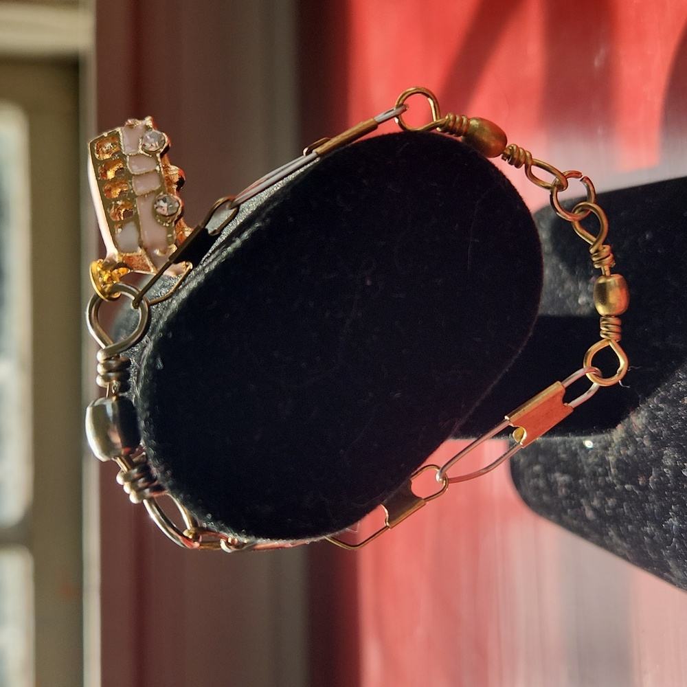 Gold and Silver Tone Bracelet With VW Bus Charm